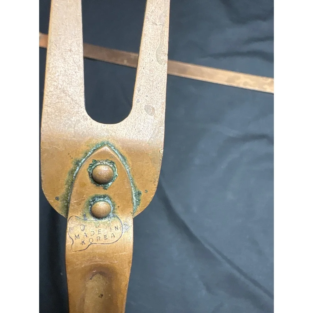 Vintage ODI Copper Kitchen Tool Set Hanging Wall Rack 5 Utensils Made in Korea